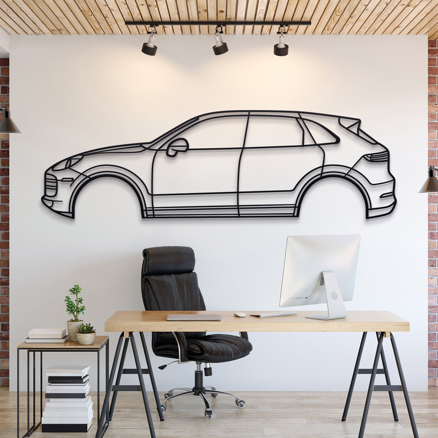 2019 Cayenne 3rd Gen Metal Silhouette, Wall Decor, Metal Wall art