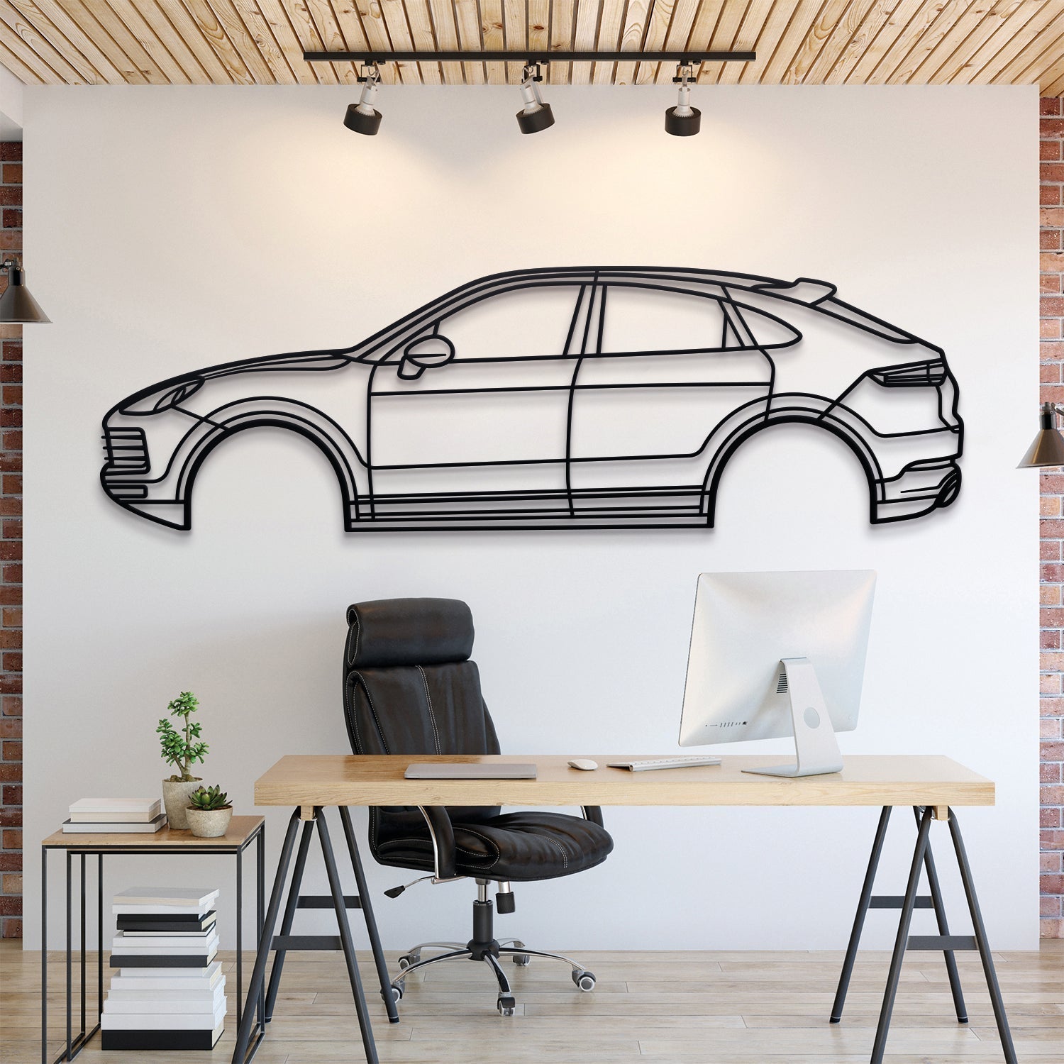 2020 Cayenne Coupe 3rd Gen Metal Silhouette, Metal Wall art