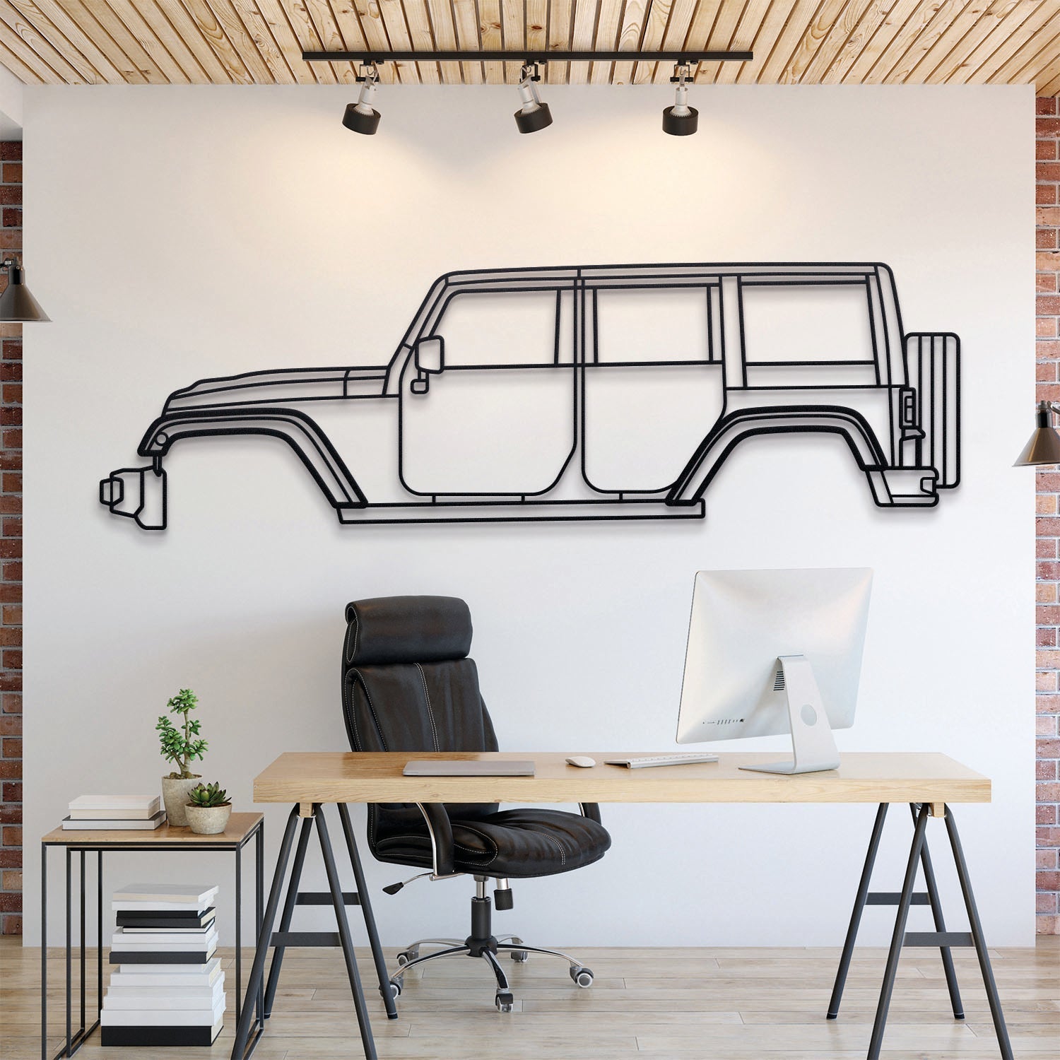 2012 Wrangler Rubicon Metal Silhouette, Wall Decor, Metal Wall art