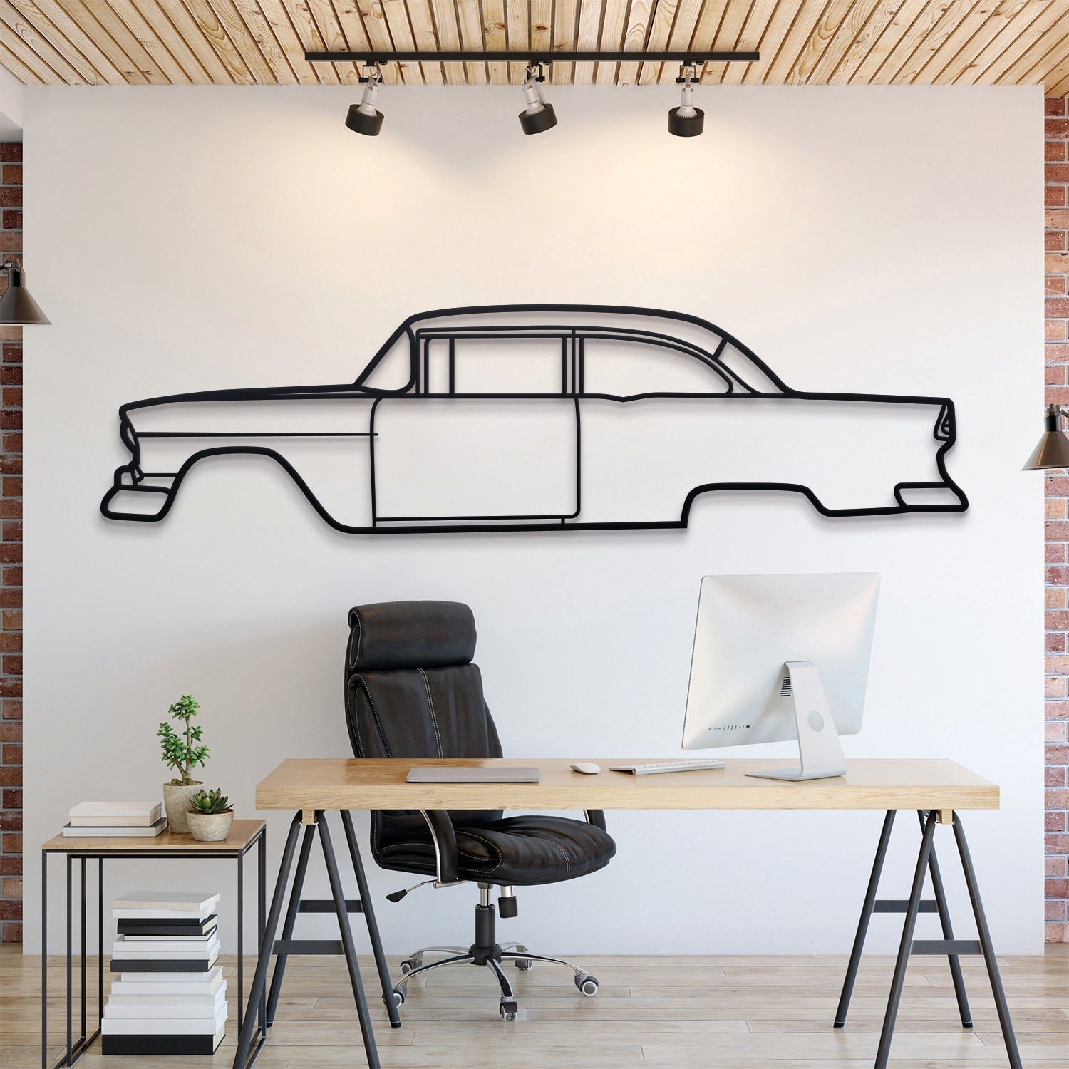 1955 150 Utility Sedan Metal Silhouette, Wall Decor, Metal Wall art