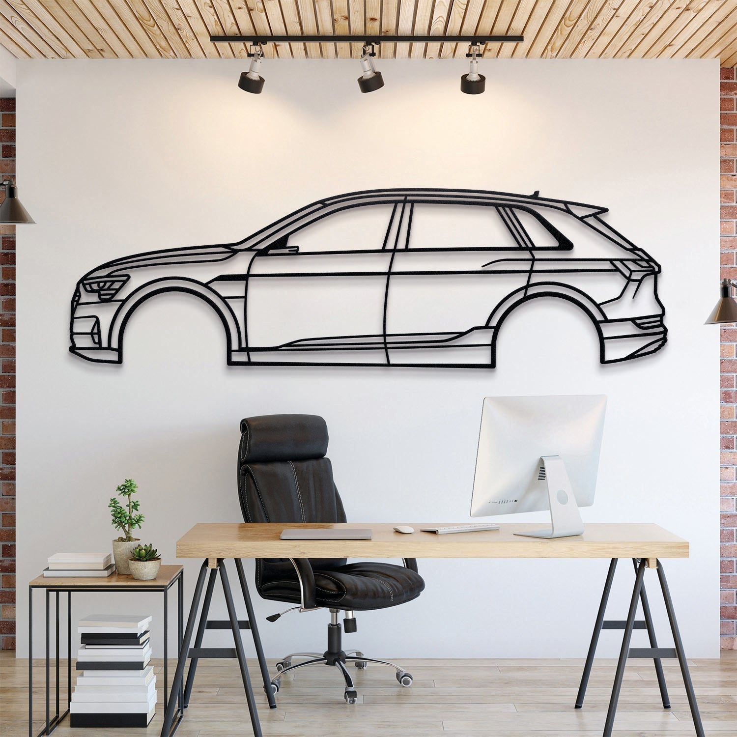 2019 e tron 1st Gen Metal Silhouette, Wall Decor, Metal Wall art