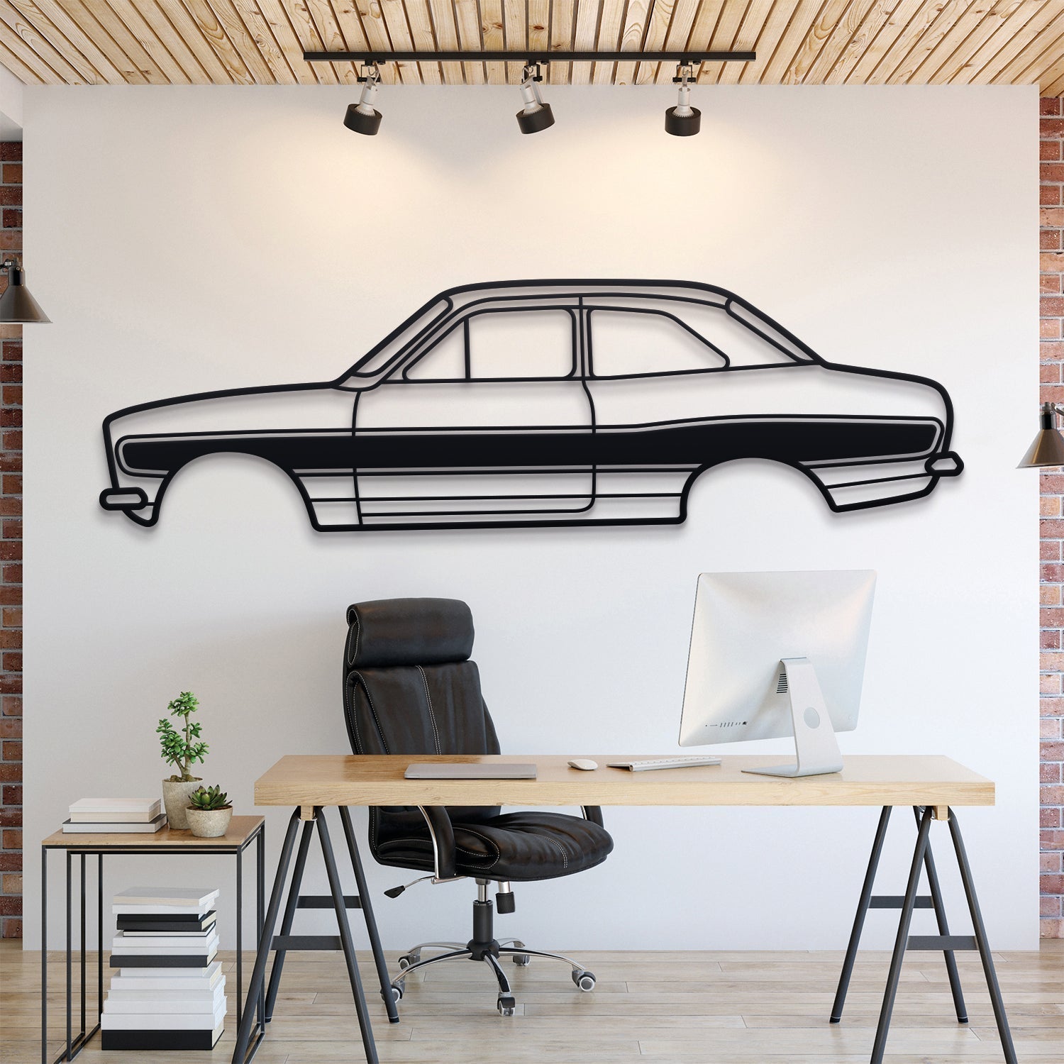 1973 Escort RS1600 Metal Silhouette, Wall Decor, Metal Wall art