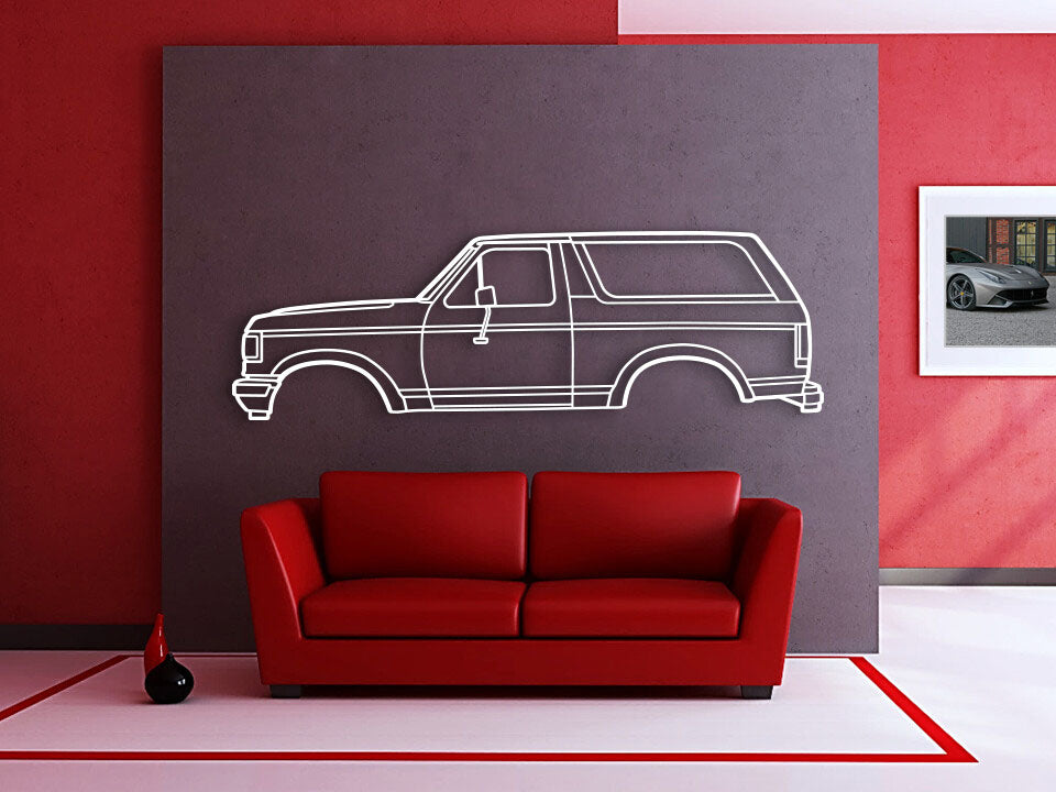 1987 Bronco 4th Gen Metal Silhouette