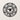 Front view of the anvil and horseshoe mandala design on a plain wall