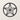 Front view of the barn star in a circle design on a plain wall