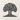 Front view of the Broad Shade Tree with Faceted Crown Metal Wall Art