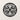 Front view of the damask scroll circle design on a plain wall