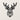 Front view of the geometric reindeer head design on a plain wall