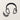 Front view of the headphones wall art on a plain wall