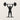 Barbell lifter wall art seen from the front on a plain background