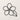 Front view of plumeria flower outline in metal line art