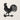 Front view of the rooster silhouette design on a plain wall