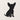 Front view of the chihuahua silhouette sitting with its tail curled to the side